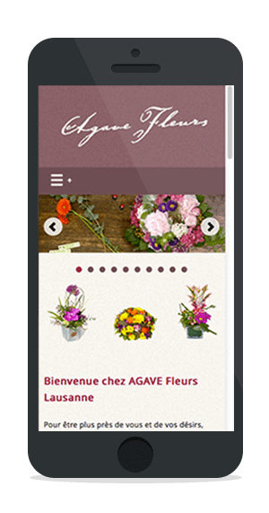 Agavefleurs - Création de site internet Suisse en Responsive web design optimisé pour l'affichage mobile en Romandie