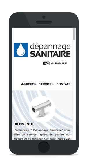 Depannage-sanitaire - Création de site internet Suisse en Responsive web design optimisé pour l'affichage mobile en Romandie